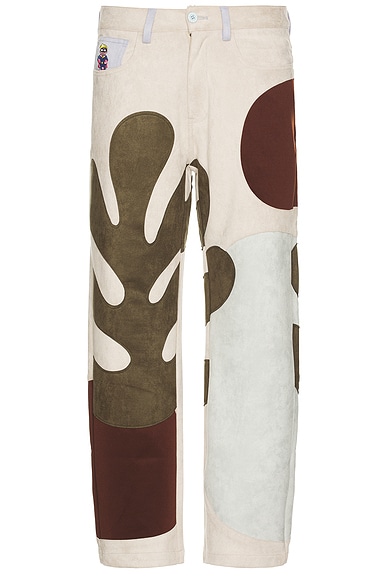 Suede Patchwork Pants