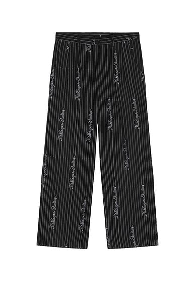 Embroidered Ks Pinstripe Suit Bottom