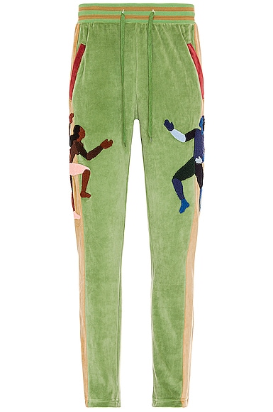 KidSuper Dancer Velour Track Pants in Green