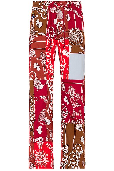 KidSuper Super Patchwork Trouser in Red