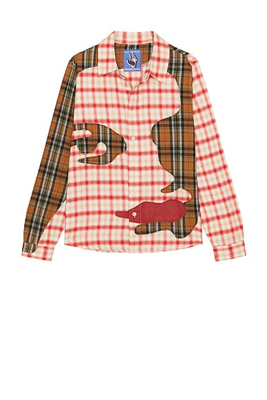 Patchwork Face Flannel Shirt