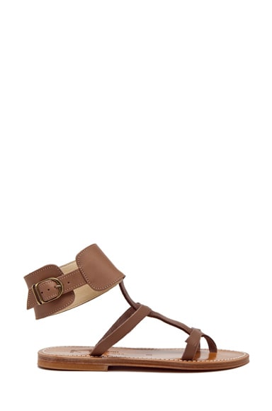 K Jacques K. Jacques Caravelle Leather Sandals in Taupe | FWRD