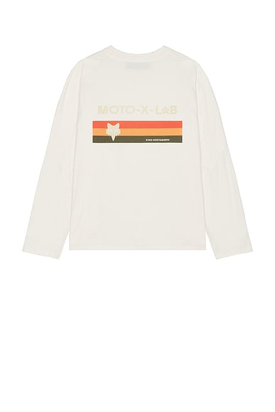Kiko Kostadinov x Fox Racing Long Sleeve Tee Shirt in Off White