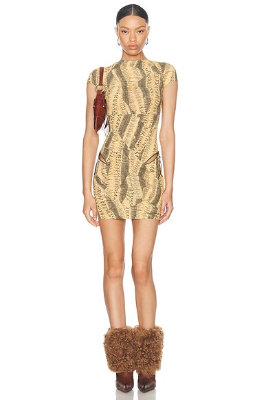 ワンピース THE ATTICO FW25 SHIRT MINI DRESS (WCA00394VVV088AA 084) THE ATTICO Mini Shirt Dress in Sage Green | FWRD