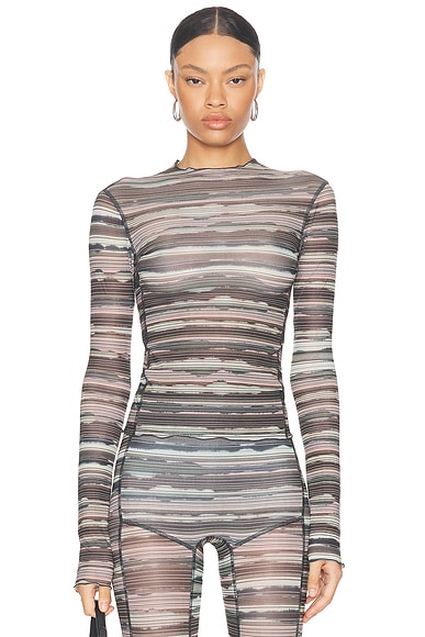 Veronica Beard Audrey Turtleneck Top in Black Multi FWRD
