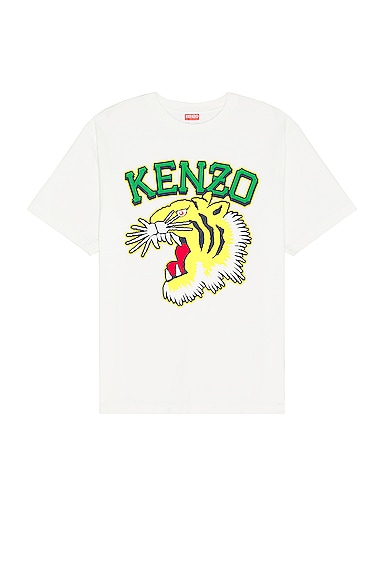 Kenzo Tiger Varsity Oversize T-shirt in Off White FWRD