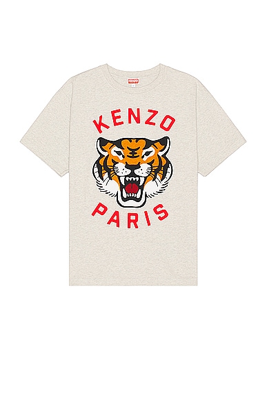 Kenzo Lucky Tiger T-shirt in Pale Grey
