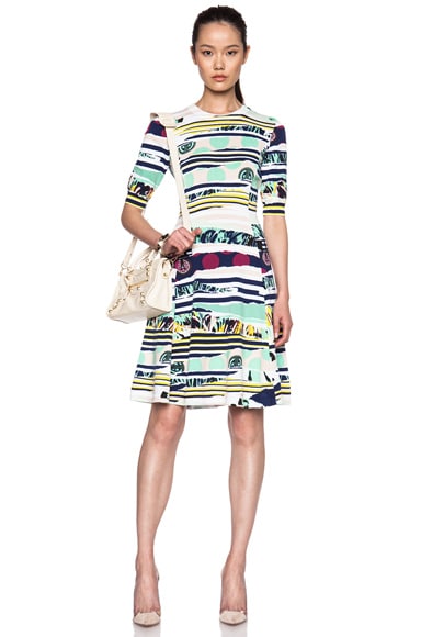Kenzo Torn Print Cotton-Blend Knit Dress in Mint | FWRD