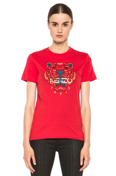 Kenzo Tiger Graphic T Shirt in Rouge Moyen | FWRD