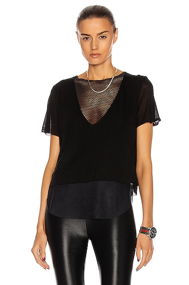 KORAL Double Layer Tee in Black