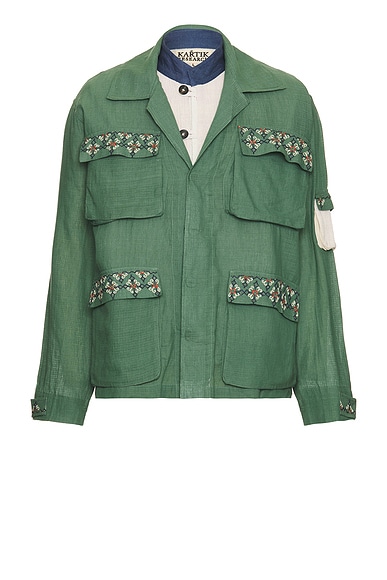Kartik Research Sipahi Jacket in Green, White, & Ondigo