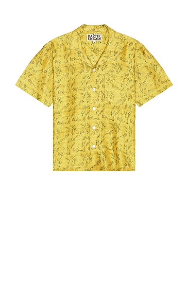 Kartik Research Camp Shirt in Sunflower & Green