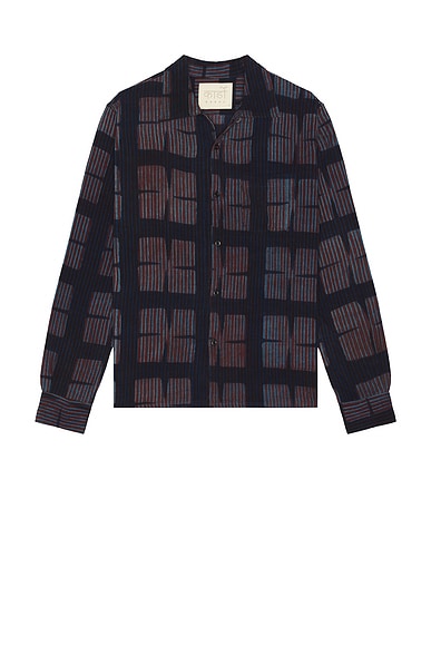 Kardo Chintan Block Print Boxy Fit Long Sleeve Shirt in Bp140 Print