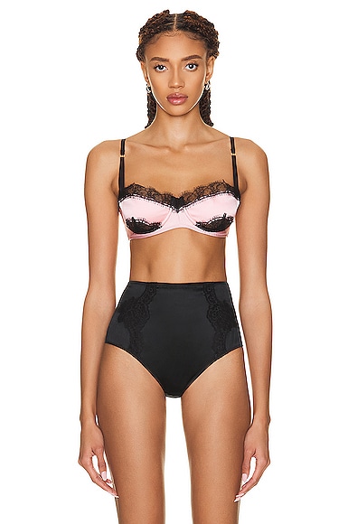 Lace Inset Balconette Bra