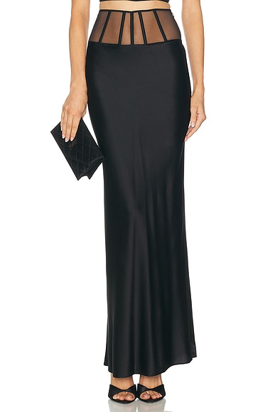 Kiki de Montparnasse Illusion Long Skirt in Black