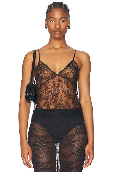 Kiki de Montparnasse All Over Lace Cami Top in Black