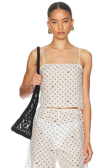 Kiki de Montparnasse Kiki Point Crop Top in Ivory & Black