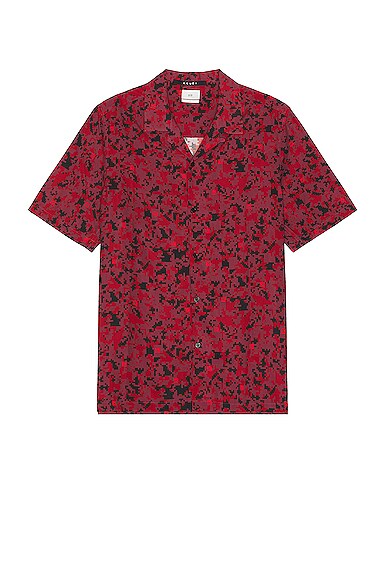 Ksubi Cuban-collar Pixelated-print Shirt In Multi