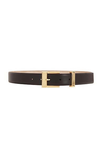 KHAITE Manhattan 30mm Belt in Bordeaux