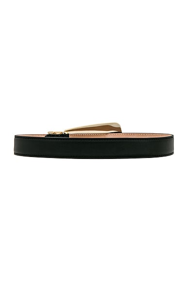 Khaite Lucca Croc Embossed Leather Belt In Black