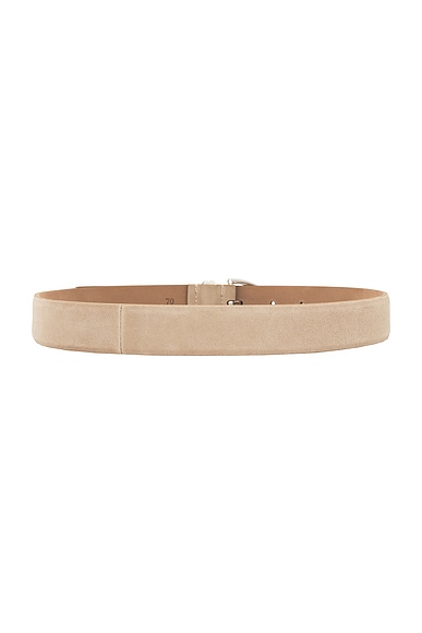 Shop Khaite Bambi Skinny Silver Hardware Belt In Nude