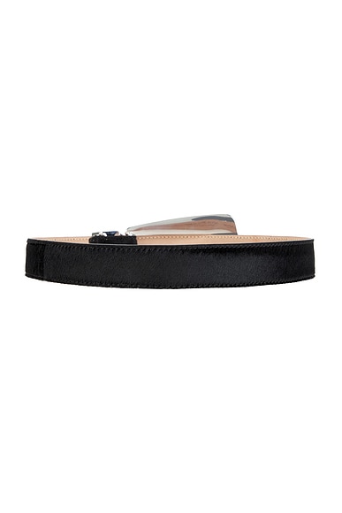 Khaite Lucca 30mm Silver Buckle Belt In Black