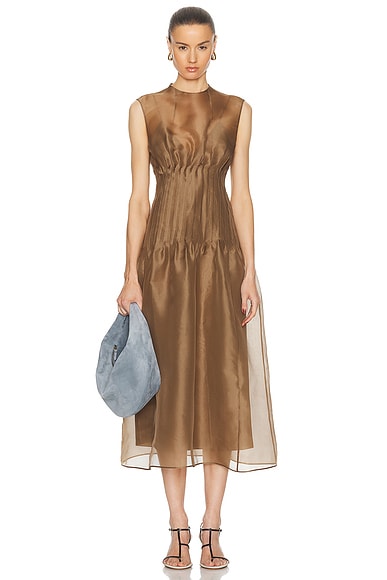 Shop Khaite Wes Dress In Toffee