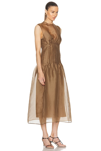 Shop Khaite Wes Dress In Toffee