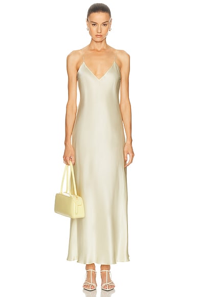 KHAITE Taja Dress in Pale Yellow