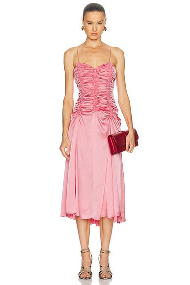 KHAITE Raina Dress in Azalea