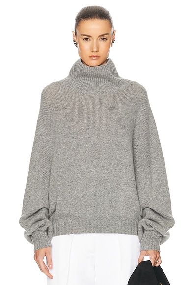 KHAITE Morris Cashmere Sweater in Granite | FWRD