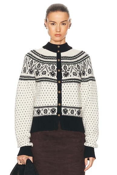 KHAITE Marc Cashmere Cardigan in Neutral Multi