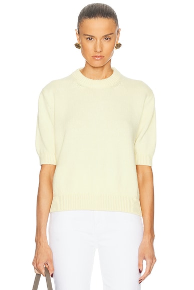 KHAITE Davin Cashmere Sweater Top in Zest