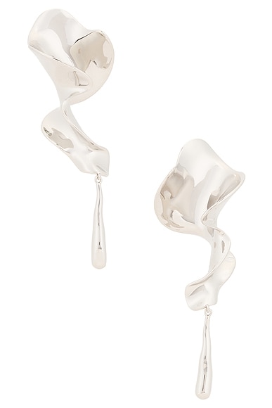 KHAITE Tidal Earrings in Silver