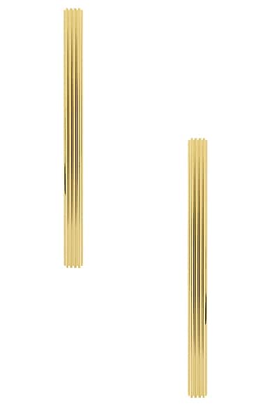 KHAITE Empire Long Earrings in Gold