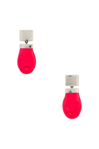 KHAITE Keefe Resin Earrings in Translucent Red
