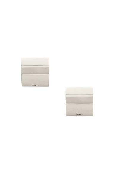 Khaite Julius Smooth Panel Small Earrings In Silver