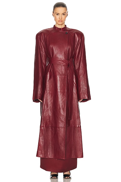 KHAITE Rothen Coat in Oxblood