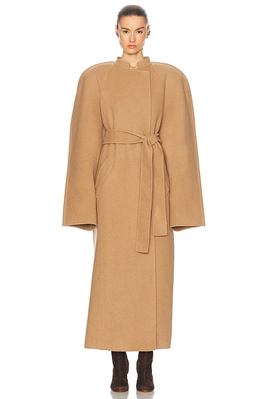 KHAITE Rothen Coat in Camel
