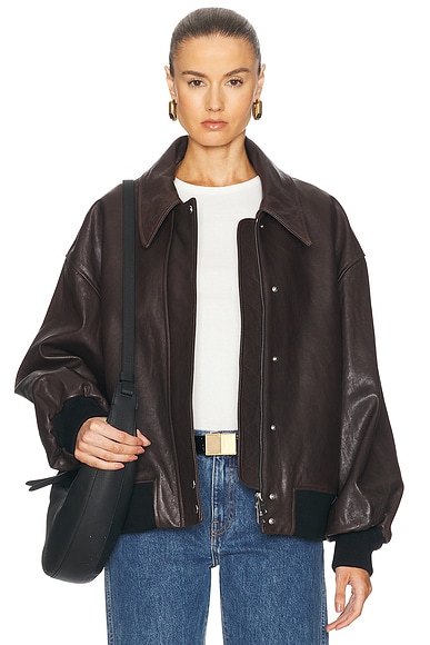 KHAITE Shelman Jacket in Dark Brown