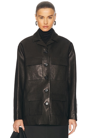 Alexander Wang Oversized Curved Sleeve Trucker Jacket in