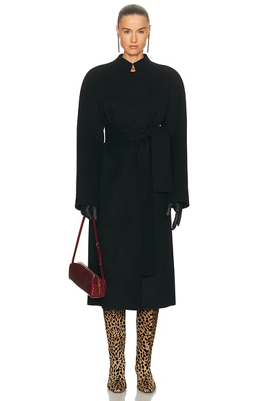 KHAITE Deena Coat in Black