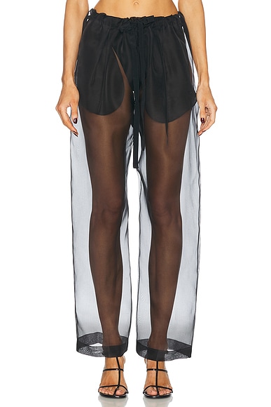KHAITE Trenton Organza Pant in Black