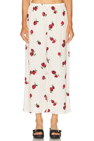 KHAITE Mindy Pant in Raspberry & Cream