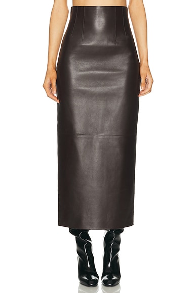 KHAITE Loxley Skirt in Mud