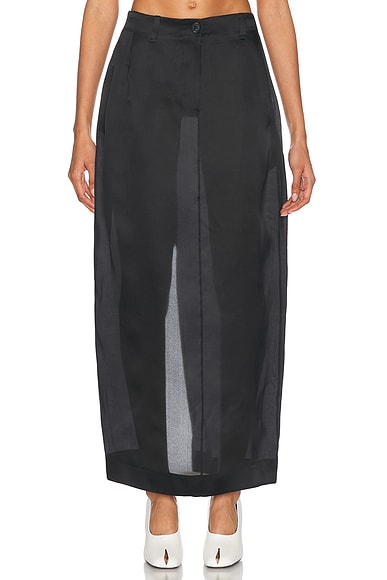 KHAITE Lucian Organza Skirt in Black