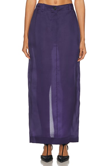 KHAITE Lucian Organza Skirt in Amethyst