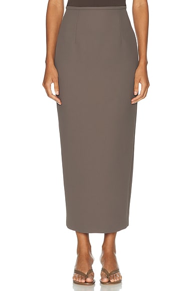 KHAITE Winton Skirt in Clove