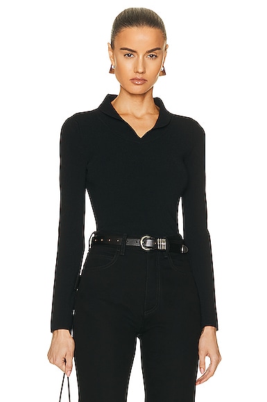KHAITE Kleo Top in Black | FWRD