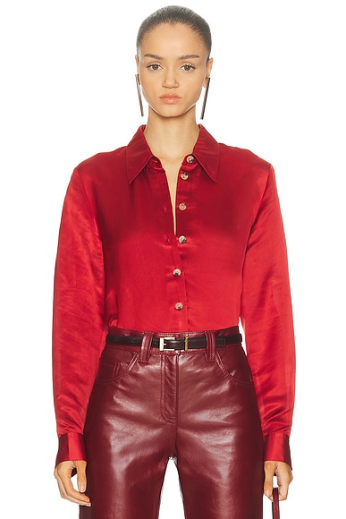 KHAITE Auryn Top in Crimson